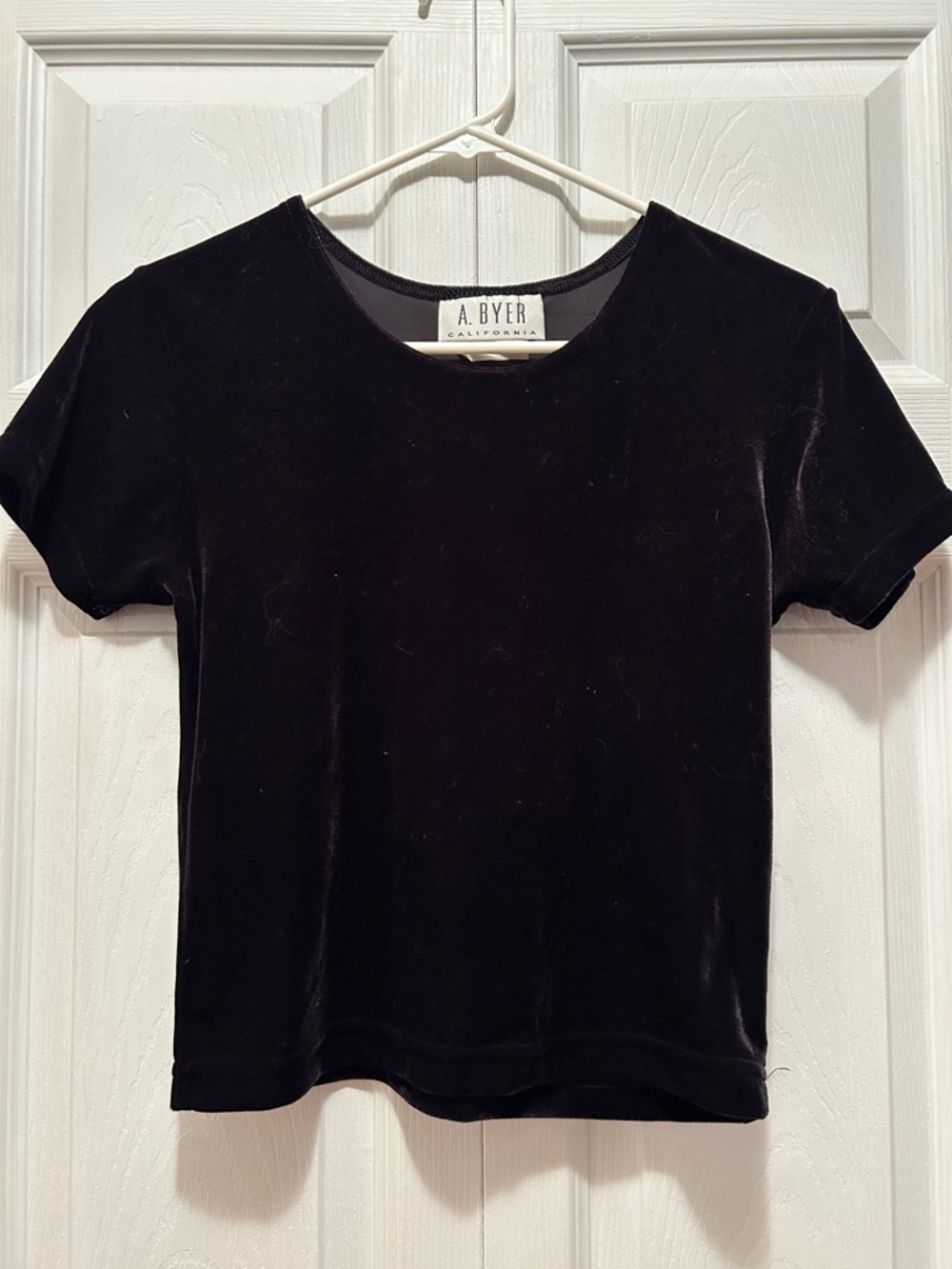 A. Byer Black Velvet Short Sleeve Tee fits like size small vintage